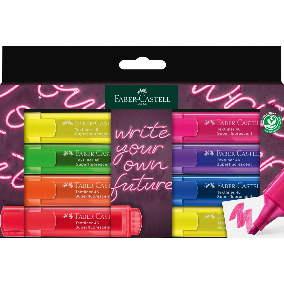 Zakreślacz Faber Castell Super Neon 8 kol. mix 1,0-5,0mm (254601 FC)