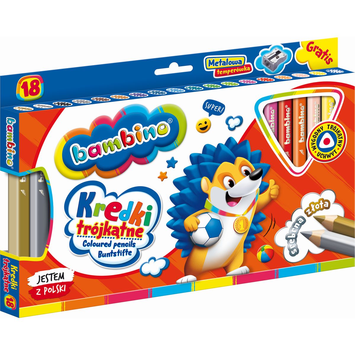Kredki glinkowe BAMBINO 18 kol. St.Majewski (5903235003233)