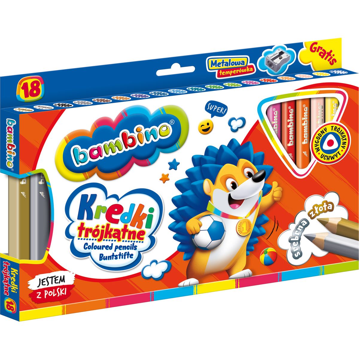 Kredki glinkowe BAMBINO 18 kol. St.Majewski (5903235003233)