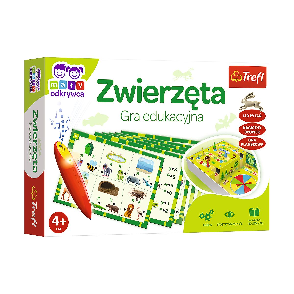 Gra edukacyjna Trefl Zwierzęta Mały Odkrywca i Magiczny Ołówek Zwierzęta Magiczny ołówek (02111)