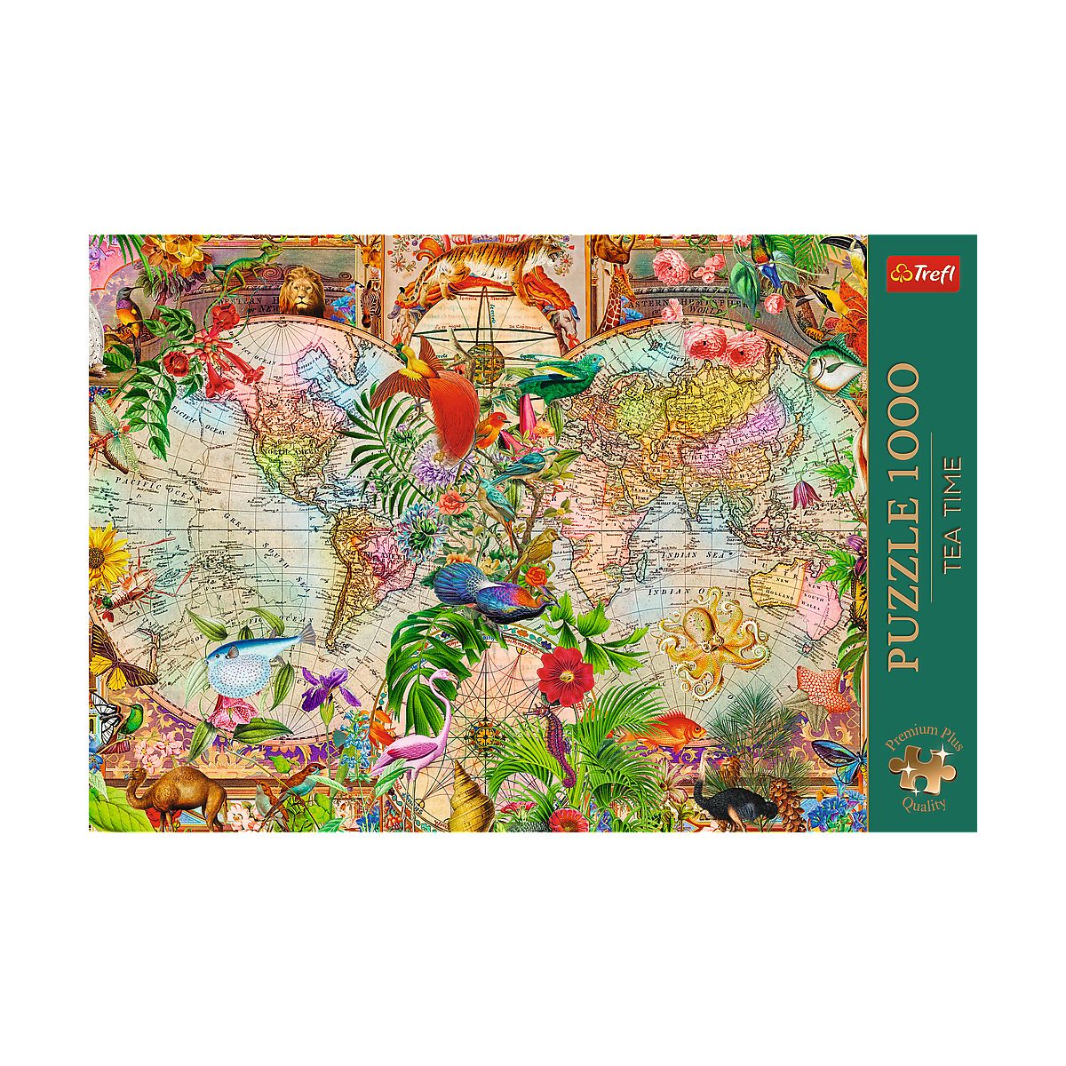 Puzzle Premium Plus Tea Time: Antyczna mapa świata 1000 el. Trefl (12075)