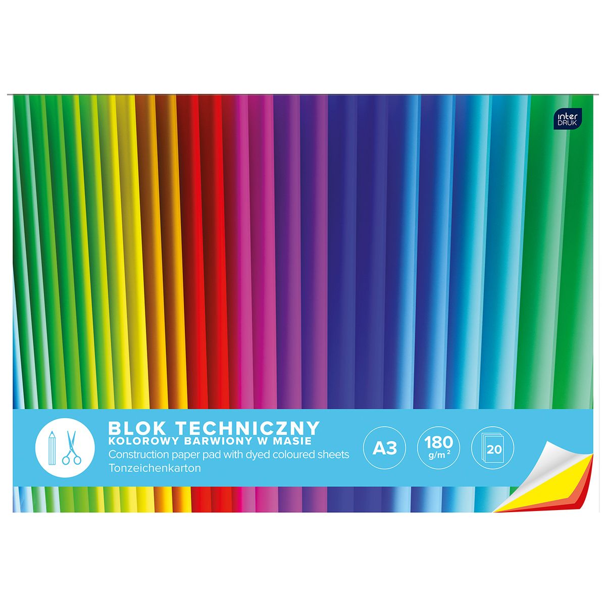 Blok techniczny A3 mix 180g 20k Interdruk (BLTKA3LUX)