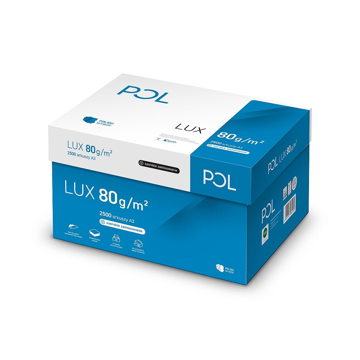 Papier ksero Pol lux A3 biały 500k. 80g