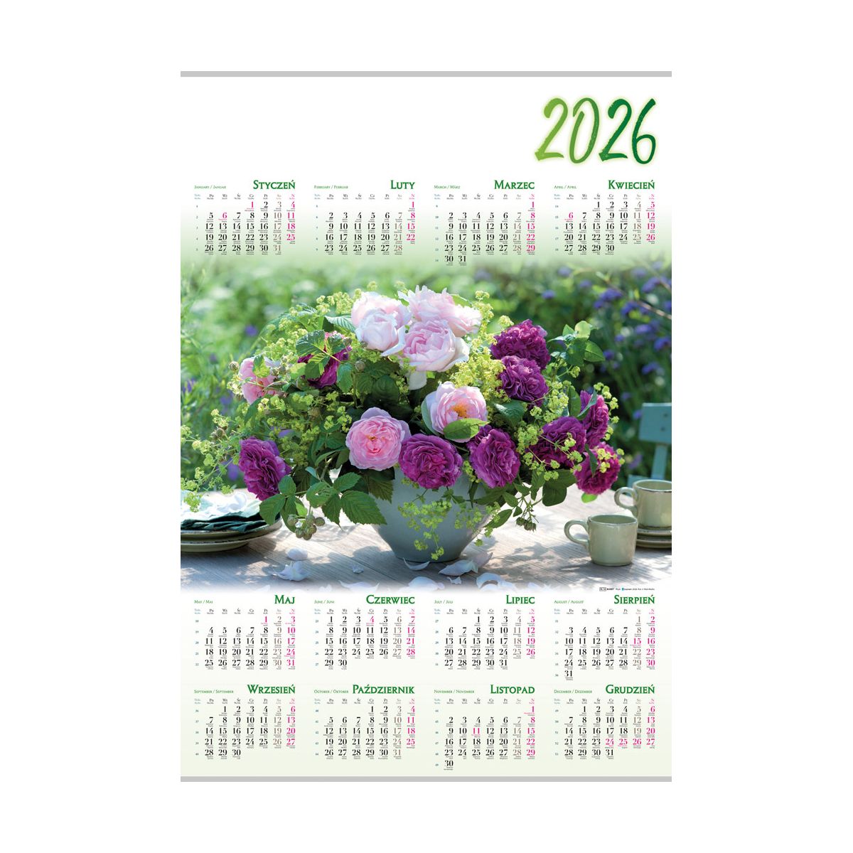 Kalendarz ścienny JASKRY plakatowy 607mm x 880mm Lucrum (PL14)