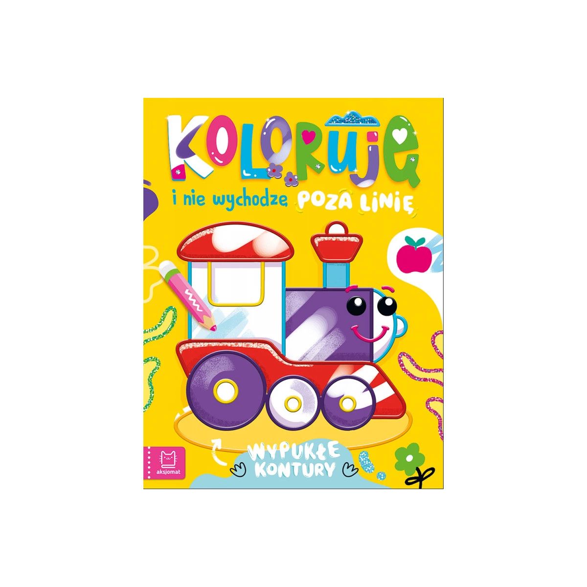 Książka dla dzieci Koloruję i nie wychodzę poza linię - z lokomotywą.