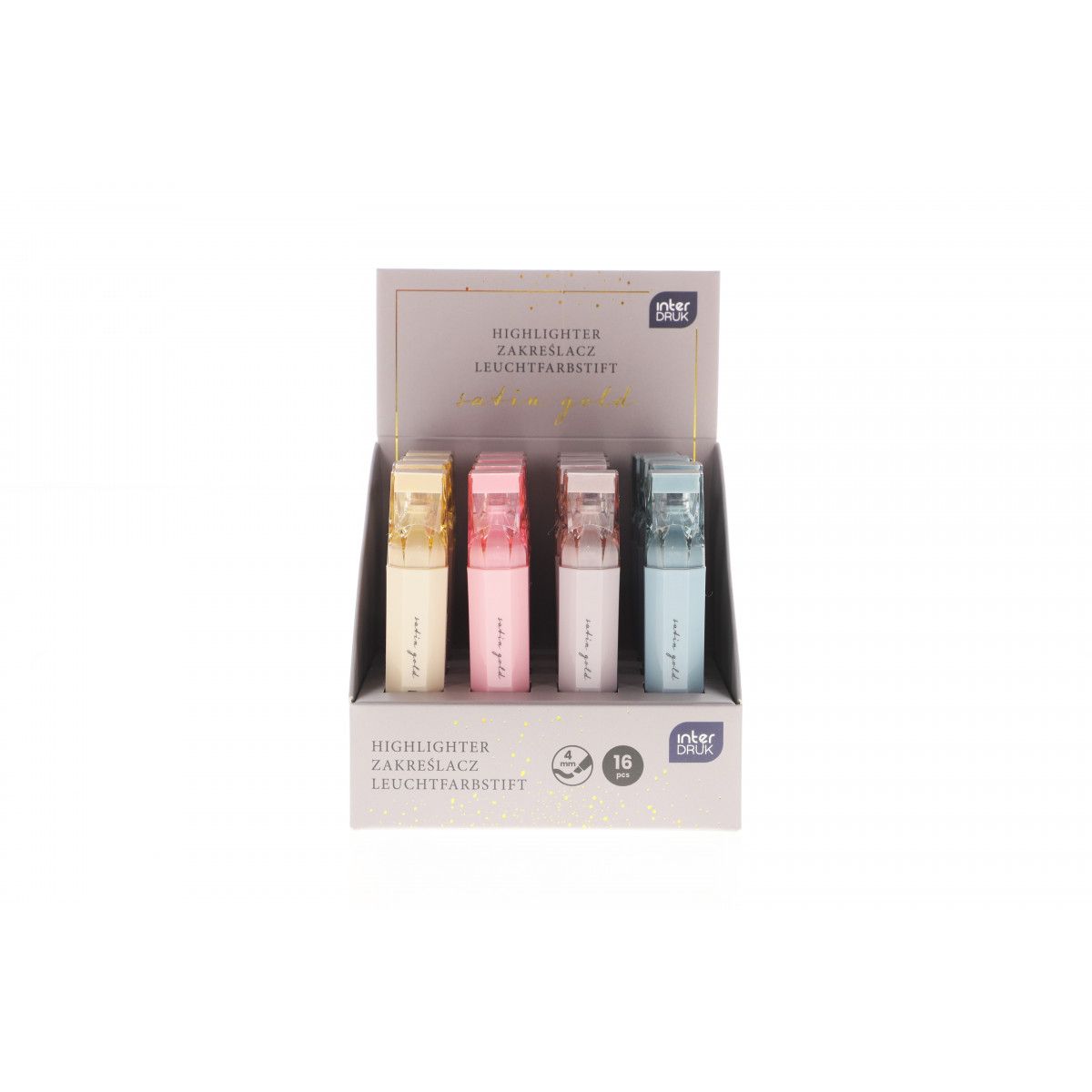 Zakreślacz Interdruk Satin Gold 16 szt mix