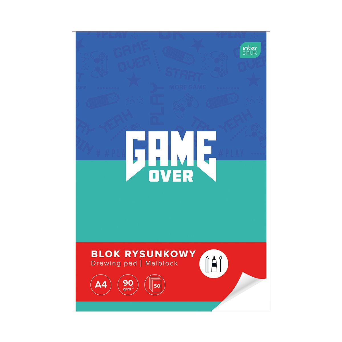 Blok rysunkowy bloki 5902277314512 A4 białe 90g 50k Interdruk