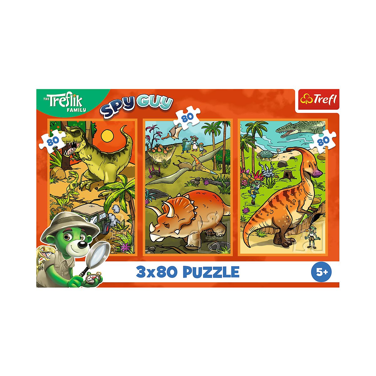 Puzzle Trefliki w świecie dinozaurów 3x80 el. Trefl (34888)