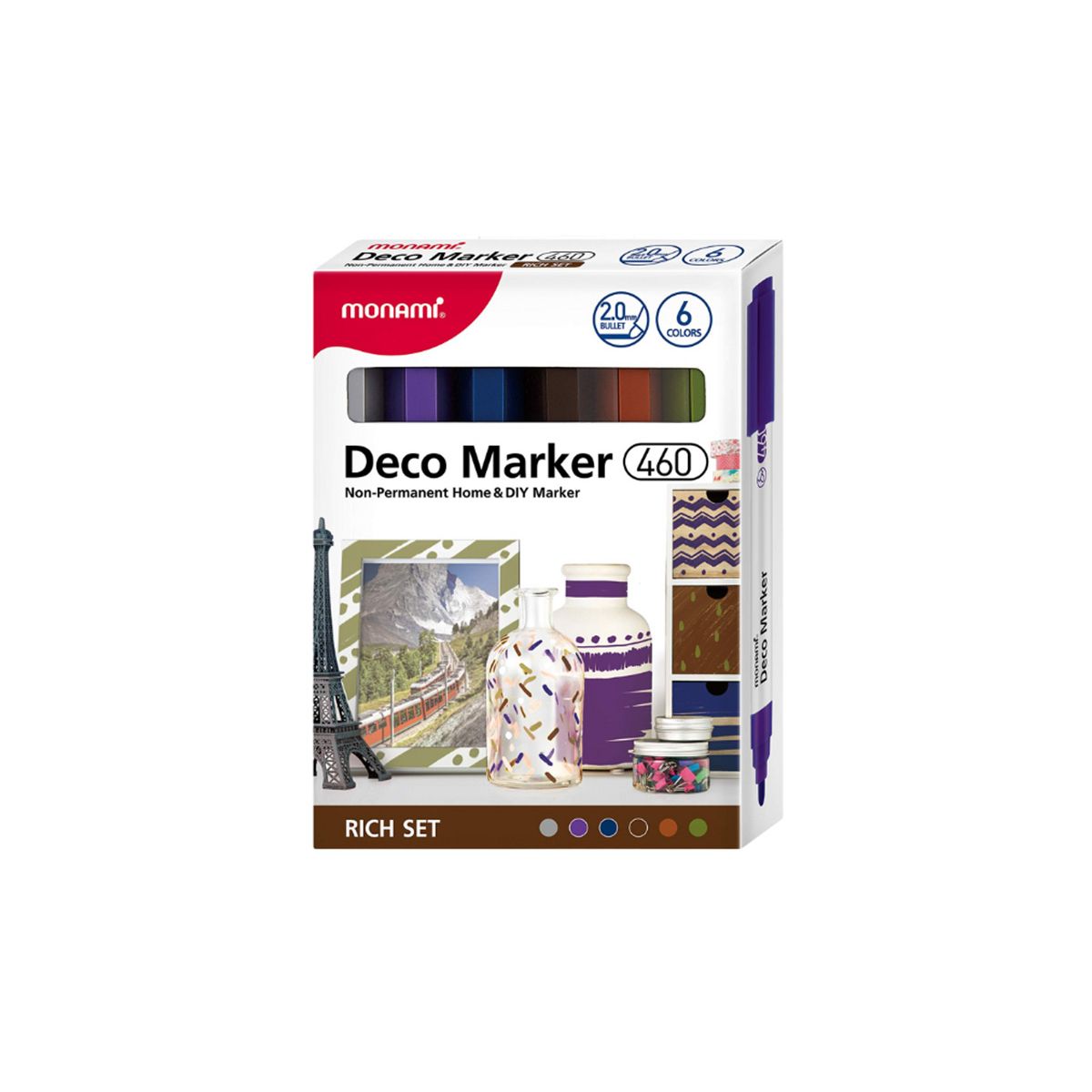 Marker permanentny Monami Deco Marker 460 mix okrągła końcówka (2080001504)