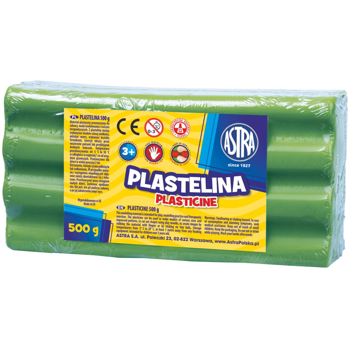 Plastelina Astra 1 kol. zielona jasna 500g