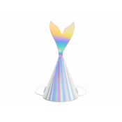 Czapka party Partydeco Syrenka, opalizujący, 18cm srebrna papier (CPP19-017)