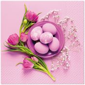 Serwetki Paw WN Purple Easter mix nadruk bibuła [mm:] 330x330 (TL123300)