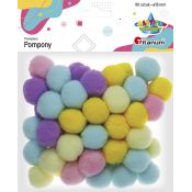 Pompony Titanum Craft-Fun Series Pastelowe poliestrowe mix 60 szt (20721-3)