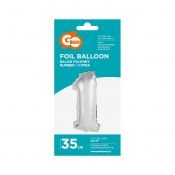 Balon foliowy Godan cyfra 1 srebrny 35 cm 16cal (FG-C35S1)