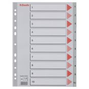 Przekładka numeryczna A4 szara 10k 1-10 Esselte (100105)