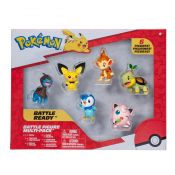 Figurka Orbico Sp. Z O.o. Pokemon Figurki bitewne Multipack (Pichu, Deino, Jigglypuff, Turtwig, Piplup, Chimchar) (PKW3061)