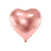 Balon foliowy Serce, 45cm, różowe złoto 18cal Partydeco (FB9M-019R)