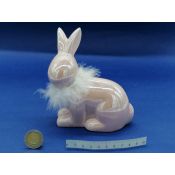 Figurka One Dollar zając ceramiczny z futerkiem 16cm (240155)