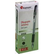 Długopis żelowy czarny 0,5mm Titanum (GPGBLACK ECONOMY)
