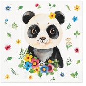 Serwetki Paw Lunch Floral Panda mix nadruk bibuła [mm:] 330x330 (SDL136900)