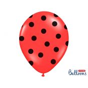 Balon gumowy Poppy Red kropki 50 szt czerwony (SB14P-223-007JB)