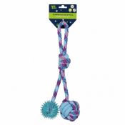 Gadżet Zabawka dla psa Szarpak 34 cm z piłką 2 stronny niebieski Trik Roll (560703)
