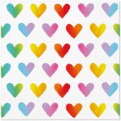 Serwetki Paw TaT Rainbow Hearts mix bibuła [mm:] 330x330 (TL127200)