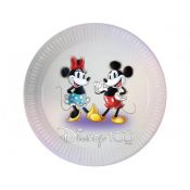 Talerz jednorazowy Godan Disney 100 - Mickey & Minnie papier śr. 230mm 8 szt (85671)