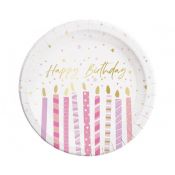 Talerz jednorazowy Godan Birthday Candles papier śr. 230mm 8 szt (96626)