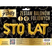 Balon foliowy Antella zestaw balonów Sto Lat złoty