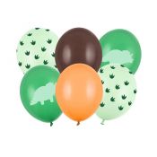 Balon gumowy Partydeco Dinozaur (1 op. / 6 szt.) mix 300mm (SB14P-335-000-6)