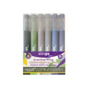 Marker specjalistyczny Strigo końcówka  BRUSH akrylowy w  6kol mix pędzelek końcówka (SSC435)