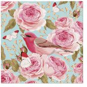 Serwetki Paw English Roses Bird mix nadruk bibuła [mm:] 330x330 (TL123800)