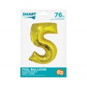 Balon foliowy Godan Smart cyfra 5 złota 76cm (CH-SZL5)