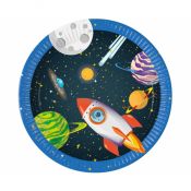 Talerz jednorazowy Godan TALERZ PAPIEROWY rocket space papier śr. 230mm 8 szt (93733)