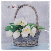 Serwetki Paw Tulips in the Basket różnokolorowy papier [mm:] 330x330 (TL700800)