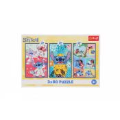 Puzzle Trefl Stitch Świat Stitcha 3x80 el. (34885)