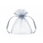 Organza Partydeco Woreczki z organzy, srebrny, 10cm (WRG5-018-10)