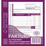 Druk offsetowy Michalczyk i Prokop Faktura dla podatników zwolnionych podmiotowo z podatku VAT 2/3 A5 80k. (204-4E)