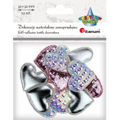 Ozdoba materiałowa Titanum Craft-Fun Series serca samoprzylepne (2324050-pink)