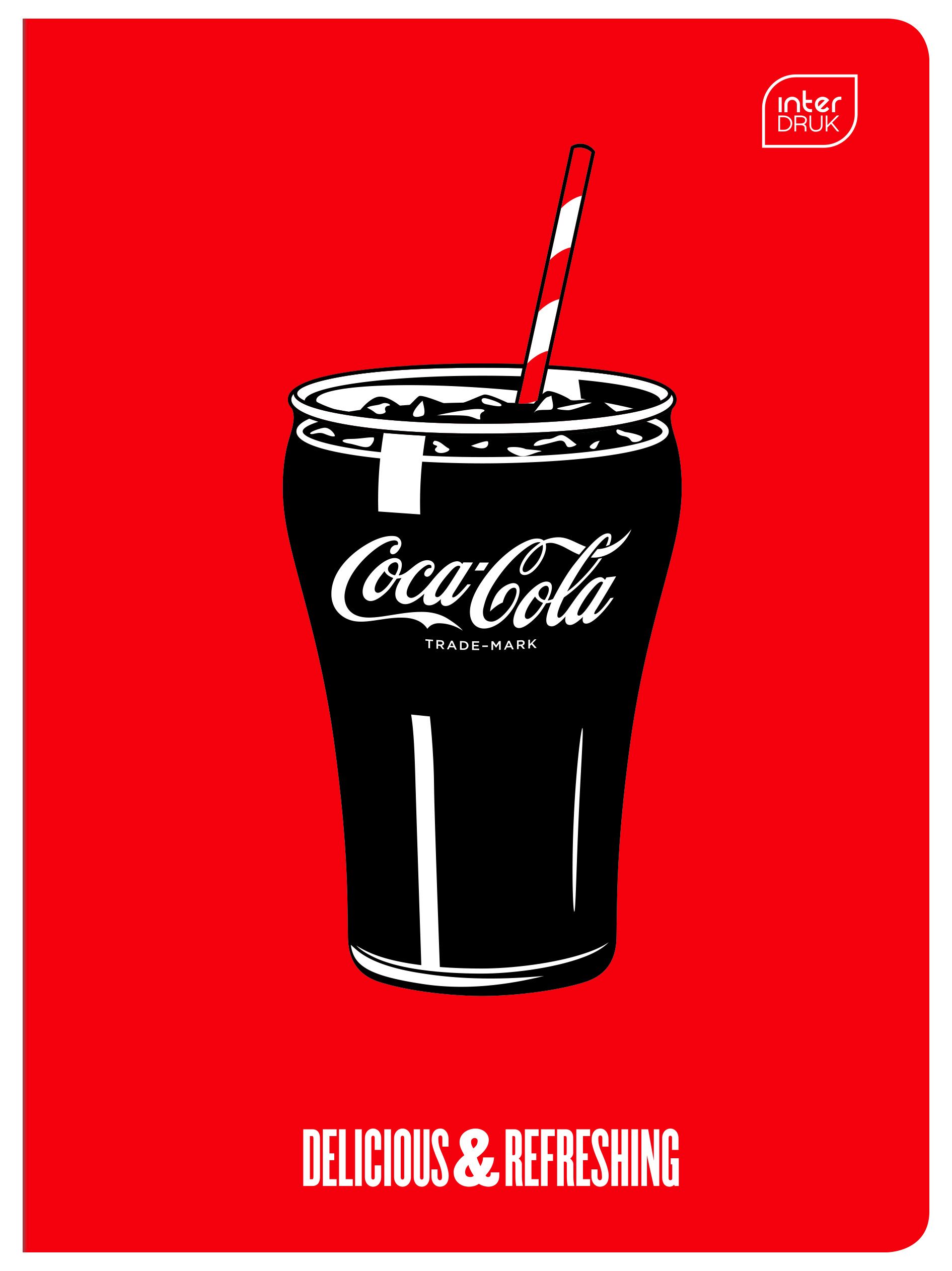Zeszyt COCA COLA MAT+UV A5 32k. 70g krata Interdruk