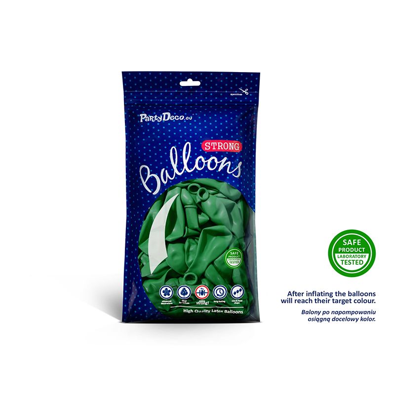 Balon gumowy Partydeco Strong, Pastel Green (1 op. / 100 szt.) zielony 270mm (SB12P-003J)
