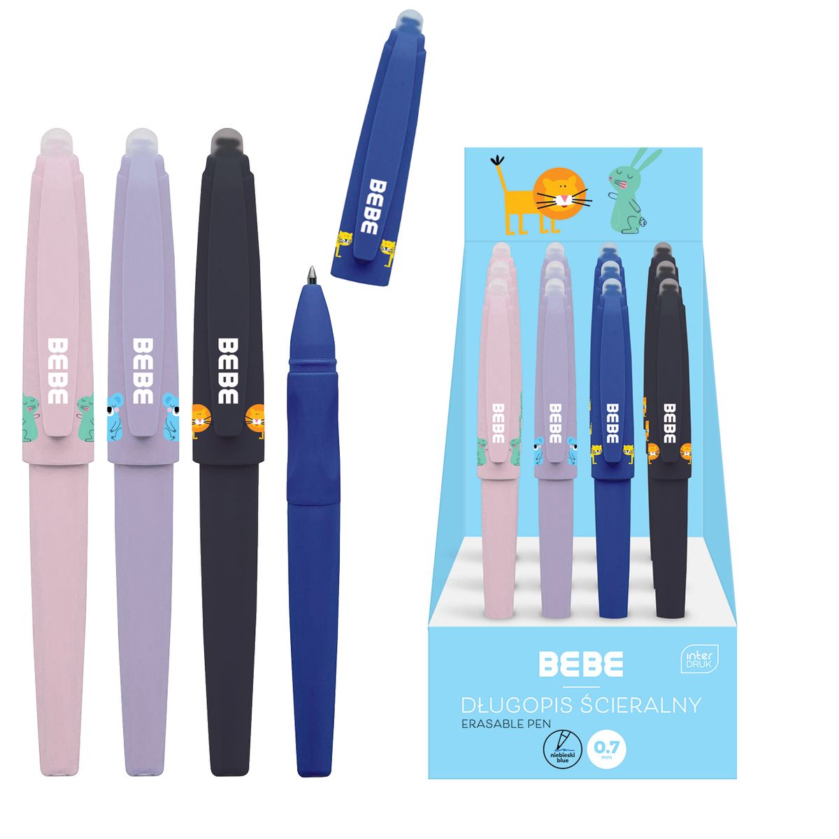 Długopis wymazywalny BB KIDS na skuwkę 5902277331854 niebieski 0,7mm Bebe