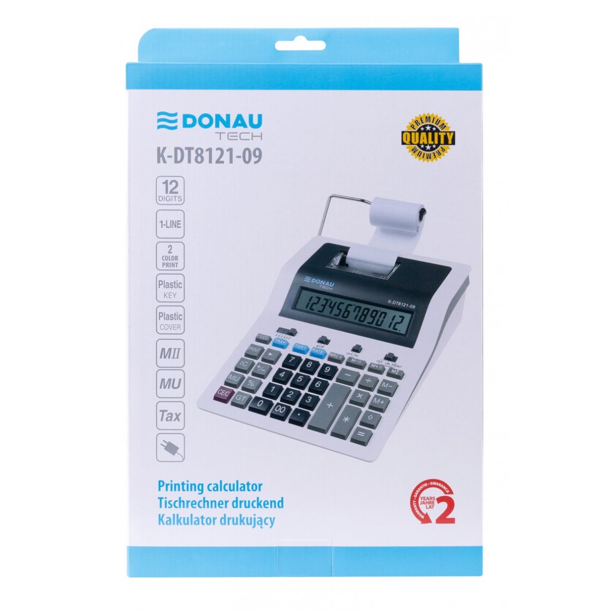 Kalkulator na biurko Donau Tech drukujący (K-DT8121-09)