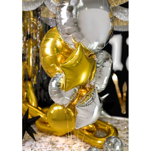 Balon foliowy Partydeco okrągły Pastylka złota 18cal (FB176-019)