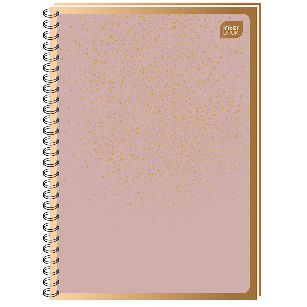 Kołozeszyt (kołobrulion) Interdruk Metalic Satin Gold A6 80k. 70g krata (KOŁOZA680MSG)