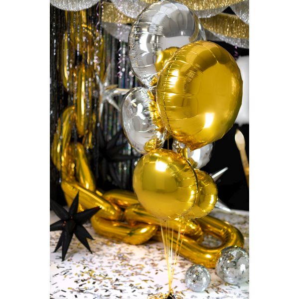 Balon foliowy Partydeco okrągły Pastylka złota 18cal (FB176-019)