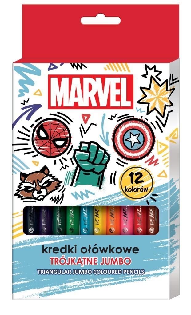 Kredki ołówkowe Beniamin Avengers trójkątne 12 kol.