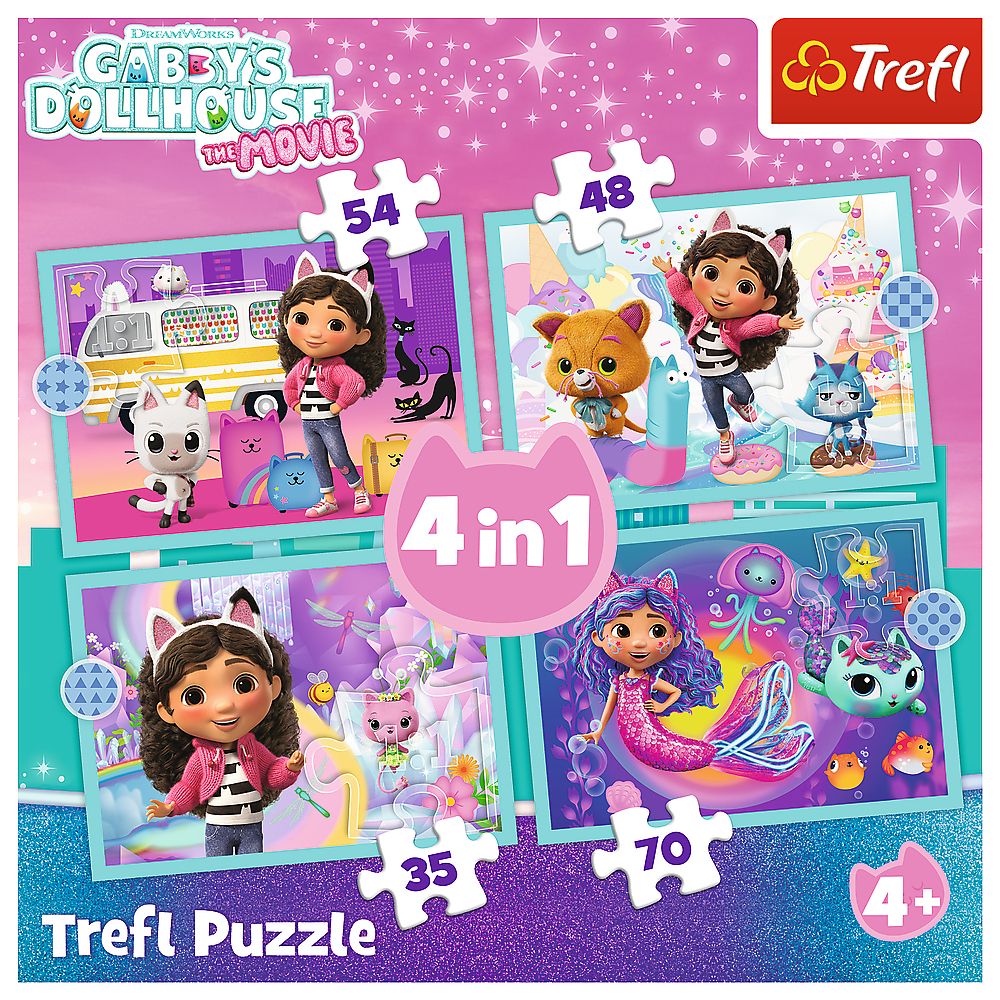 Puzzle Gabby Gabby great adventure 4w1 el. Trefl (34670)