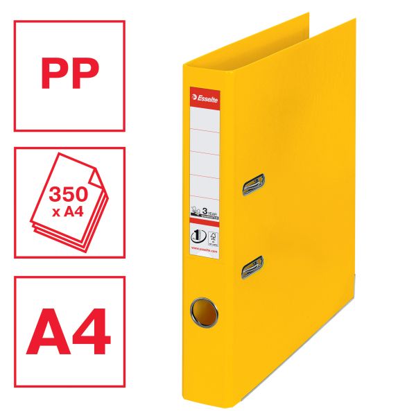 Segregator dźwigniowy Esselte No.1 Power A4 50mm żółty (811410)